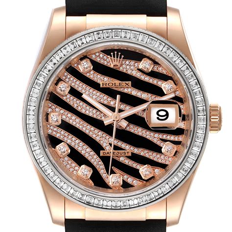 rolex zebra watch|Rolex Datejust 36 Rose Gold Zebra Pattern Factory Diamond.